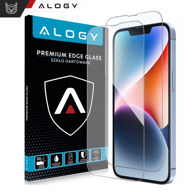 2x Alogy загартоване скло на екран для Apple iPhone 13/13 Pro / 14
