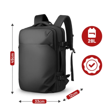 Mark Ryden 17.3" Laptop Travel Backpack, Versatile and Waterproof, 28L (49×33×12 cm) - Black