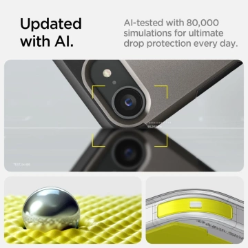 Kryt pro iPhone 16E Spigen Tough Armor Mag MagSafe Gunmetal