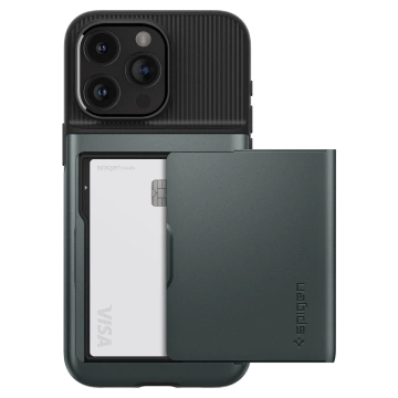 Pouzdro Spigen Slim Armor CS pro Apple iPhone 15 Pro Max - tmavě zelené