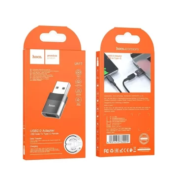 HOCO Adapter OTG USB A (Męski) Do Typ C (Żeński) UA17 Czarny