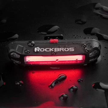 Rockbros A54BK zadné svetlo na bicykel, micro USB - USB-A kábel - čierny