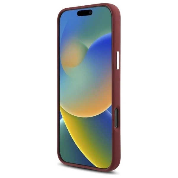 Pouzdro Mercedes pro iPhone 16 Pro Max 6,9" červený pevný silikonový bílý pruh MagSafe