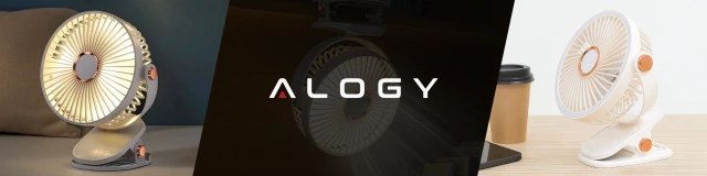 Ventilátor Veterný mlyn Veterník prenosný klip Alogy Stolný detský kočík bezkáblový biely