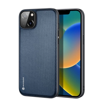 Dux Ducis Fino case cover covered with nylon material iPhone 14 Plus blue