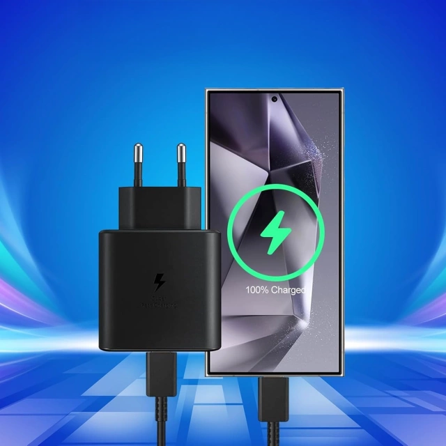 Originálna nástenná nabíjačka Samsung EP-T2510NBE Rýchle nabíjanie PowerDelivery PD 25W čierna