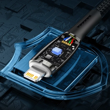 Rýchlonabíjací kábel Baseus Glimmer Series USB-A – USB-C 100 W 480 Mb/s 1 m čierny