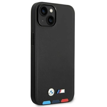 BMW BMHMP14M22PTDK Phone Case for Apple iPhone 14 Plus 6.7" black/black Leather Stamp Tricolor Magsafe