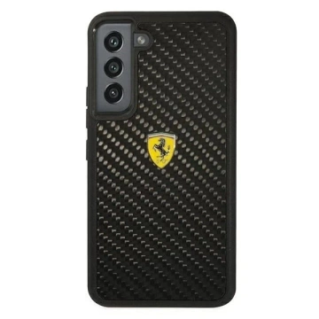 Pevné puzdro Etui Ferrari FEHCS22MFCAK do Galaxy S22 S906 On Track Real Carbon czarny/black