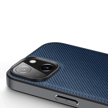Dux Ducis Fino case cover covered with nylon material iPhone 14 blue