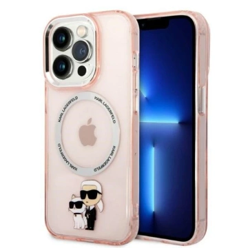 Etui Karl Lagerfeld KLHMP14XHNKCIP do iPhone 14 Pro Max 6,7" hardcase Iconic Karl&Choupette Magsafe różowy/pink