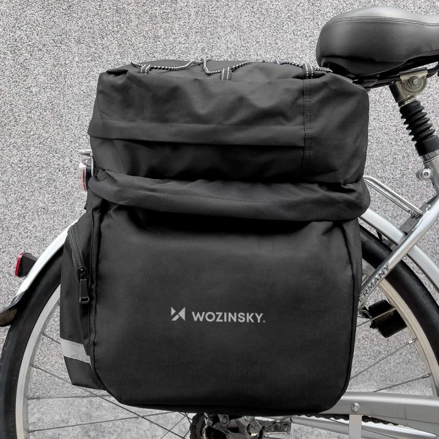 Wozinsky 60L priestranná taška na nosič bicyklov (vrátane pláštenky) čierna (WBB13BK)