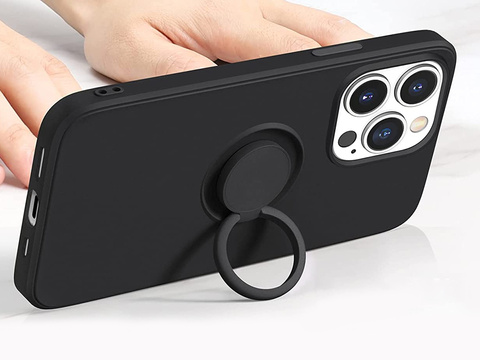Silikonové pouzdro Ring Ultra Slim Alogy pro Apple iPhone 13 Pro Black