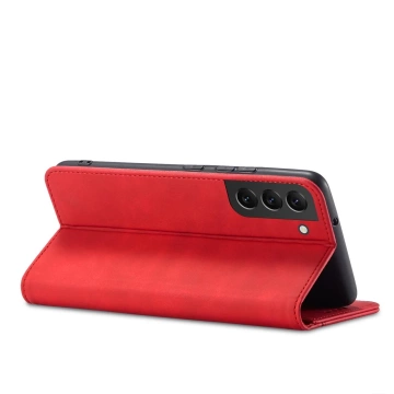 Magnet Fancy Case Cover pre Samsung Galaxy S22 (S22 Plus) puzdro Peňaženka držiak karty červený