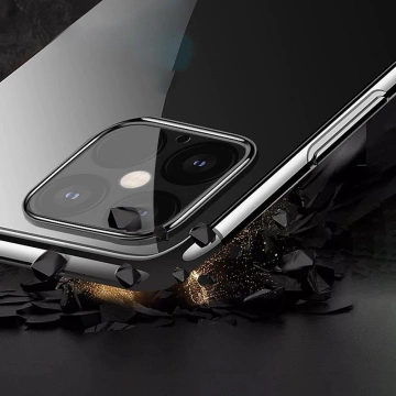 Kryt Clear Color iPhone 13 mini modrý gélový kryt s kovovým rámom