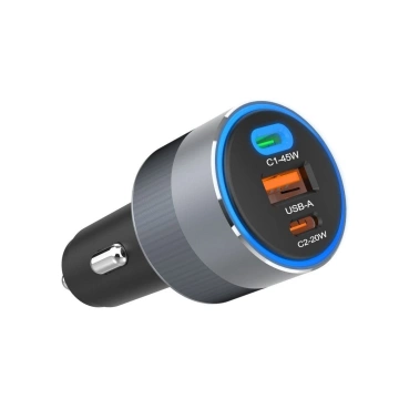 Автомобільний зарядний пристрій Forcell 65 Вт 2xUSB-C USB-A Швидка зарядка