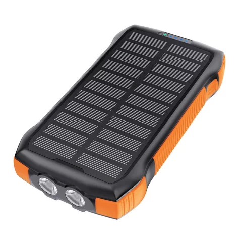 Solární powerbanka s indukčním nabíjením Choetech B567 3x USB 20000mAh 20W / QC 18W / Qi 10W (černá a oranžová)