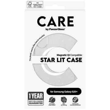 Samsung Galaxy S25 CARE by PanzerGlass Flagship Urban Combat StarLight White QI Transparent Case