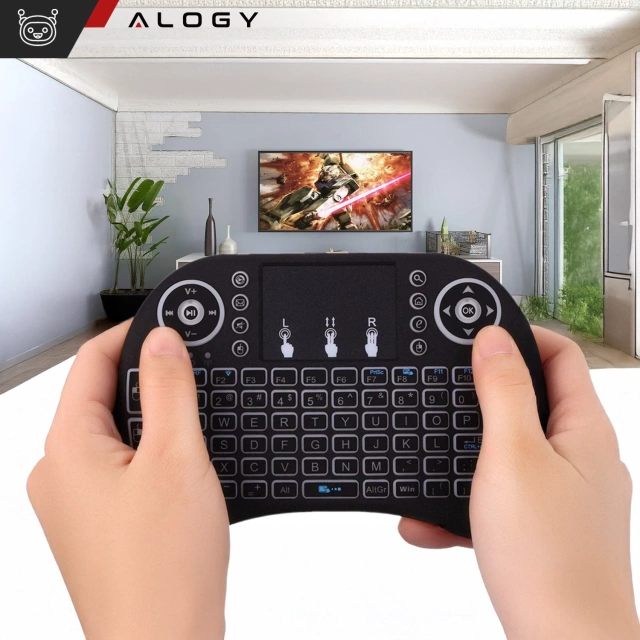 Bezprzewodowa mini Klawiatura Alogy podświetlana 3 kolory touchpad