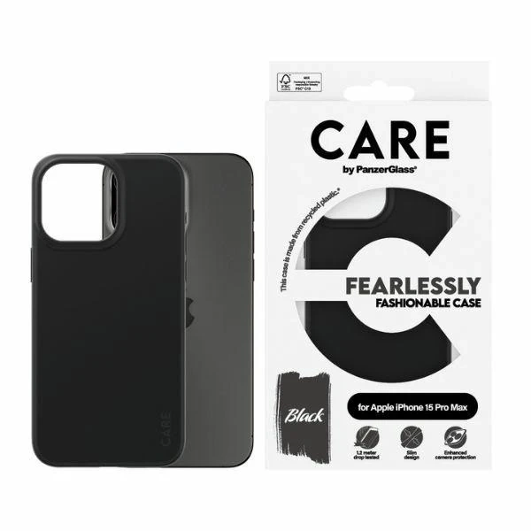 Etui do iPhone 15 Pro Max CARE von PanzerGlass Furchtlos modisches Schwarz