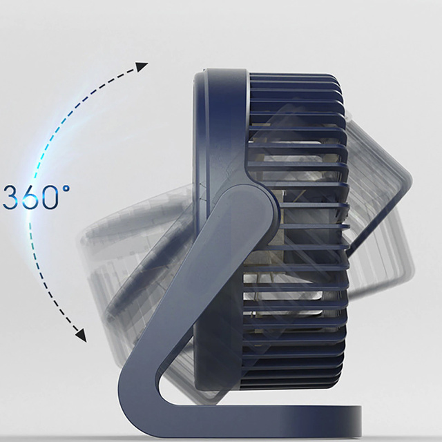 Tichý stolní ventilátor Alogy přenosný USB kabelový stolní ventilátor Námořnická modrá