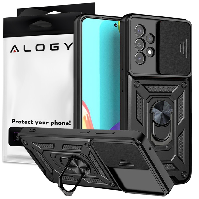 Pouzdro Alogy Camshield Stand Ring s krytem na fotoaparát pro Samsung Galaxy A73 / A73 5G