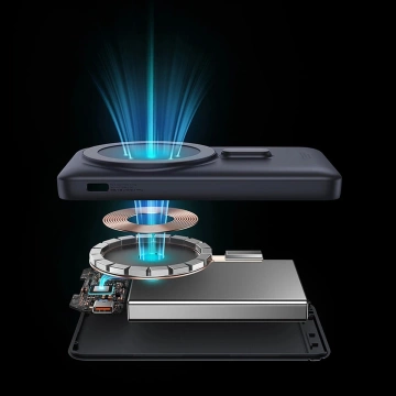 Baseus Magnetic Bracket 10000mAh 20W Powerbank mit MagSafe - blaues USB-C-Kabel 60W 0,5m