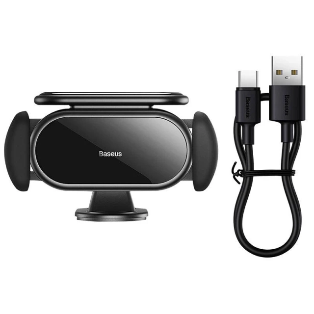 Baseus Steel Cannon Pro držák na elektromobil se solární nabíječkou (černý)