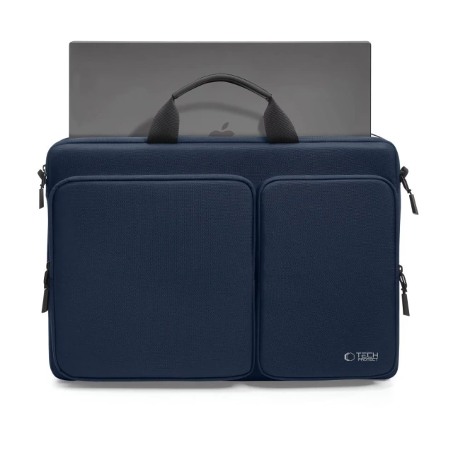 Torba Tech-Protect Defender Bag Laptop 17" Navy Blue z paskiem