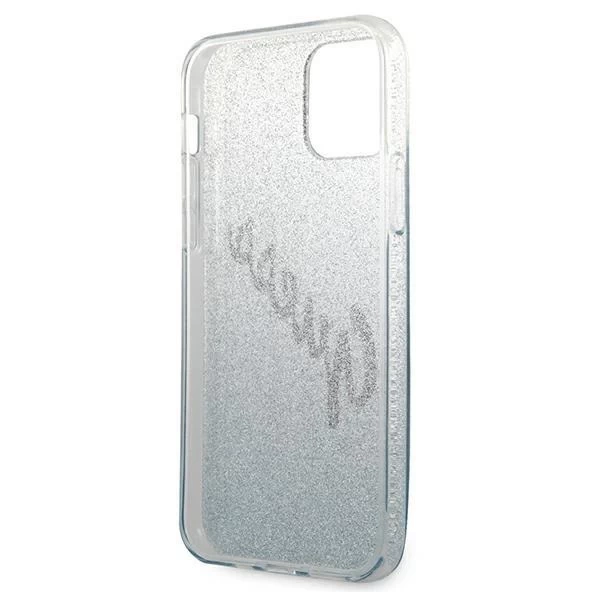 Guess GUHCP12MPCUGLSBL iPhone 12/12 Pro 6,1" niebieski/синій жорсткий чохол Glitter Gradient Script
