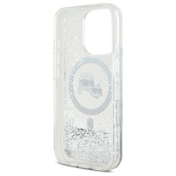 Etui Karl Lagerfeld pre iPhone 16 Pro Max 6,9" Magsafe Hardcase Transparent Liquid Glitter Karl