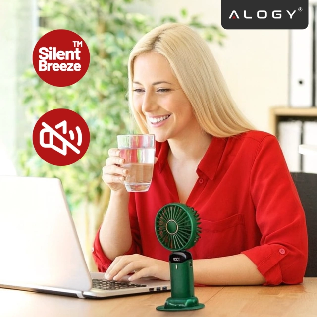 Ventilátor Ventilátor Ručný ventilátor Bezdrôtový stolný prenosný počítač Alogy s držiakom telefónu USB-C námornícka modrá