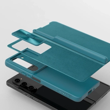 Шкіряний чохол Nillkin Qin Leather Pro Leather Case with Camera Protector для Samsung Galaxy Z Fold 5 - чорний