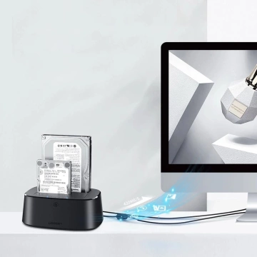 Ugreen CM198 50857 Dockingstation mit USB 3.0 für SATA 2,5" 3,5" SSD HHD Netzteil EU - Schwarz