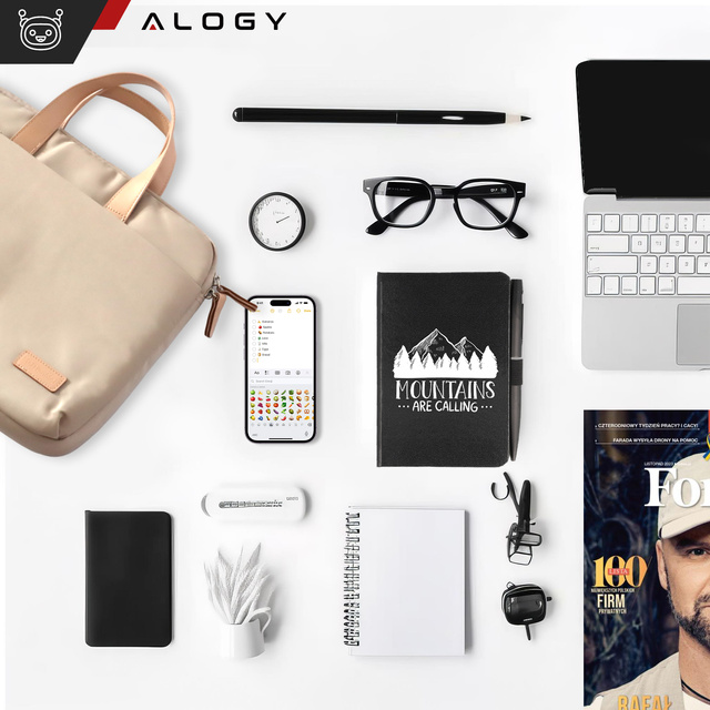 Pánská a dámská brašna přes rameno na notebook, tablet, 14 palců, látková cestovní, obal Alogy, béžová