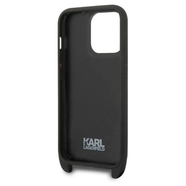 Protective phone case Karl Lagerfeld KLHCP14LSTKMK for Apple iPhone 14 Pro 6.1" black/black hardcase Monogram Ikonik Patch