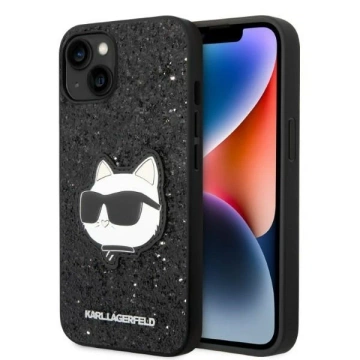 Ochranné puzdro na telefón Karl Lagerfeld KLHCP14MG2CPK pre Apple iPhone 14 Plus 6,7" čierne/čierne pevné puzdro Glitter Choupette Patch