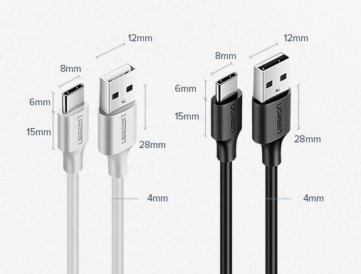 Uzelený kábel USB – USB typu C 480 Mb/s 3 A 1,5 m čierny (US287 60117)