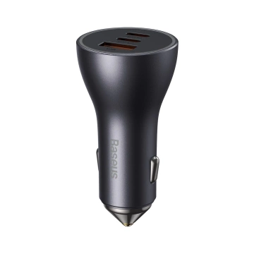 Baseus Golden Contactor Pro car charger USB-A 2x USB-C 65W dark gray (CGJP010013)