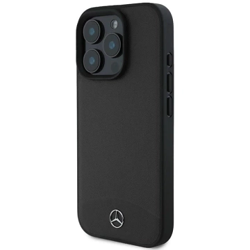 Etui Mercedes до iPhone 16 Pro Max 6.9" Czarne MagSafe Hardcase Textured And Plain Leather