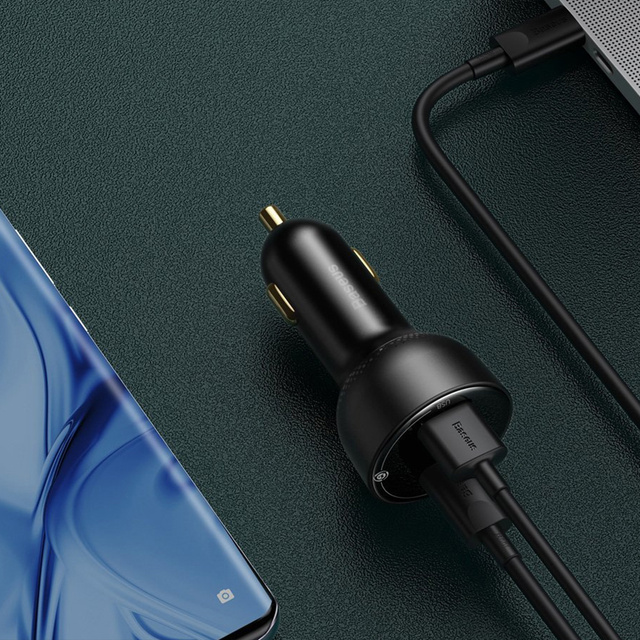 Baseus Superme schnelles Autoladegerät USB USB Typ C 100W PPS QC PD Schwarz