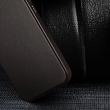 Чохол Dux Ducis Naples для iPhone 14 Plus leather cover (сумісний з MagSafe) темно-коричневий