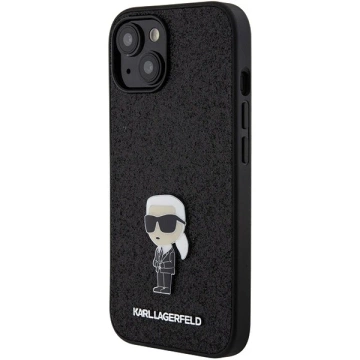 Etui Karl Lagerfeld KLHCP15SGKNPSK для iPhone 15 6.1" czarny/чорний твердий чохол з фіксованим блиском Ikonik Logo Metal Pin