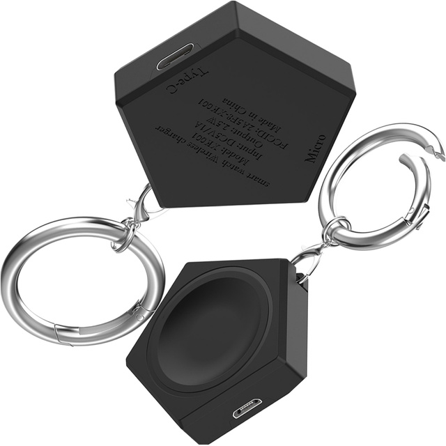 Nabíječka klíčenky pro hodinky Samsung Galaxy Watch magnetická indukce 2,5 W s přívěskem klíčenka černá