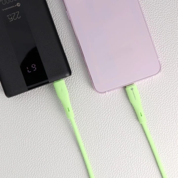 Kabel USB-C – USB-C 100W Forcell F-Energy Silicone 1 m C347 zielony