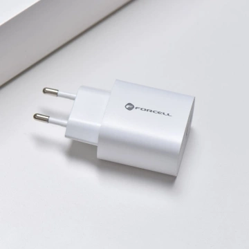 FORCELL F-ENERGY nástenná nabíjačka typu C USB A PD QC4.0 3A 30W biela