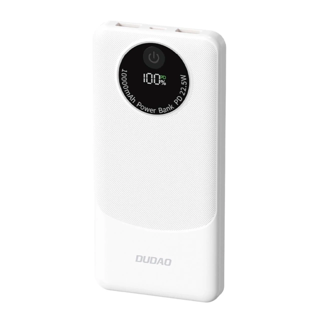 Powerbank Dudao K12 10000mAh PD22.5W USB-A, USB-C Biały