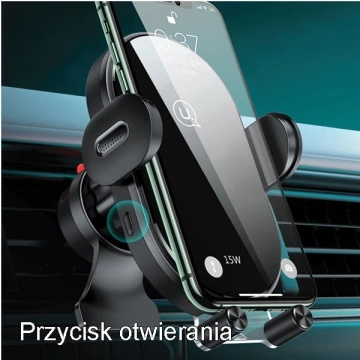 USAMS US-CD132 15W Automatický indukční držák telefonu do auta do ventilačních otvorů. CD132ZJ01 černá/černá