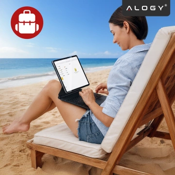 Puzdro s klávesnicou pre Apple iPad Pro 11" 2021/2020 iPad Air 10,9" 2022/2020 iPad Air 11" 2024/2025, touchpad a LED podsvietenie, magnetický držiak, puzdro Alogy MagnetKeyboard™ – čierne