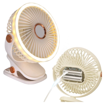 Ventilátor Veterný mlyn Veterník prenosný klip Alogy Stolný detský kočík bezkáblový biely